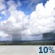 Tuesday: A slight chance of showers before 8am, then a slight chance of showers and thunderstorms after 2pm.  Mostly sunny, with a high near 85. East wind around 7 mph becoming southwest in the afternoon.  Chance of precipitation is 20%.