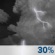 Tuesday Night: A chance of showers and thunderstorms before 11pm, then a slight chance of showers between 11pm and 2am.  Mostly cloudy, with a low around 73. North wind around 6 mph becoming east after midnight.  Chance of precipitation is 30%.