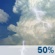 This Afternoon: A 50 percent chance of showers and thunderstorms, mainly before 5pm.  Partly sunny, with a high near 88. West wind 11 to 13 mph, with gusts as high as 22 mph.  New rainfall amounts of less than a tenth of an inch, except higher amounts possible in thunderstorms. 