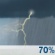 This Afternoon: Showers and thunderstorms likely, mainly after 2pm.  Mostly cloudy, with a high near 87. East wind around 13 mph, with gusts as high as 21 mph.  Chance of precipitation is 70%. New rainfall amounts between a tenth and quarter of an inch, except higher amounts possible in thunderstorms. 
